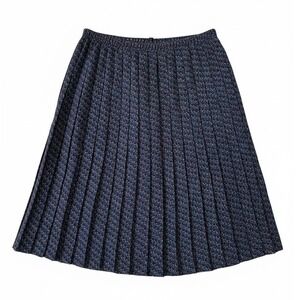 Leslie Fay Dresses Petite Pleated Midi Skirt Navy Multi Dot Print Women 20WP